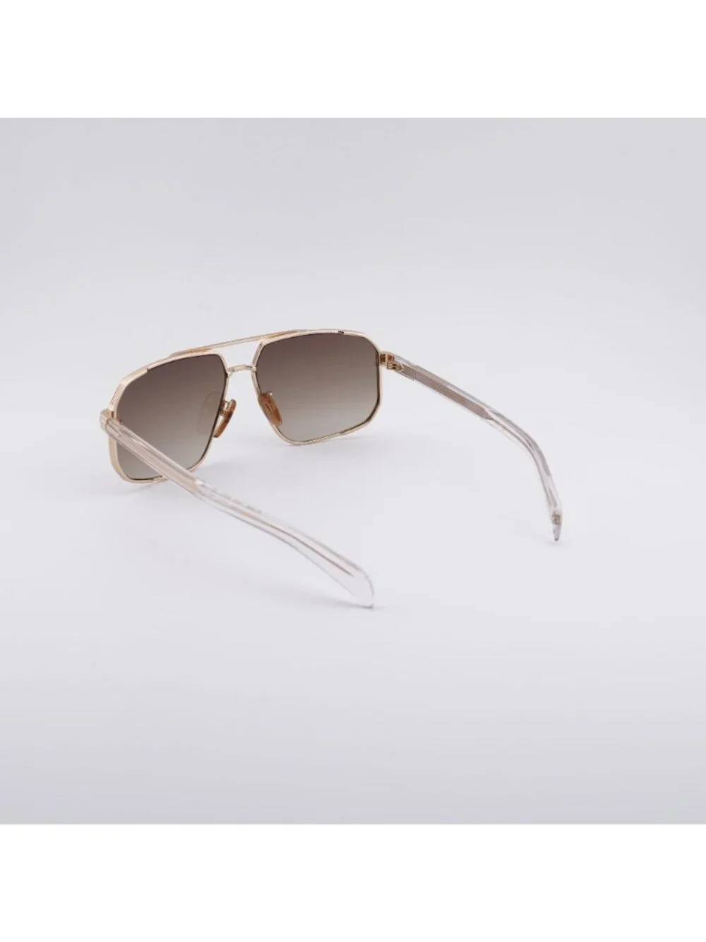 David Beckham DB 7102/S 0LOJ HA Sunglasses Gold Aviator Frame, Brown Lenses
